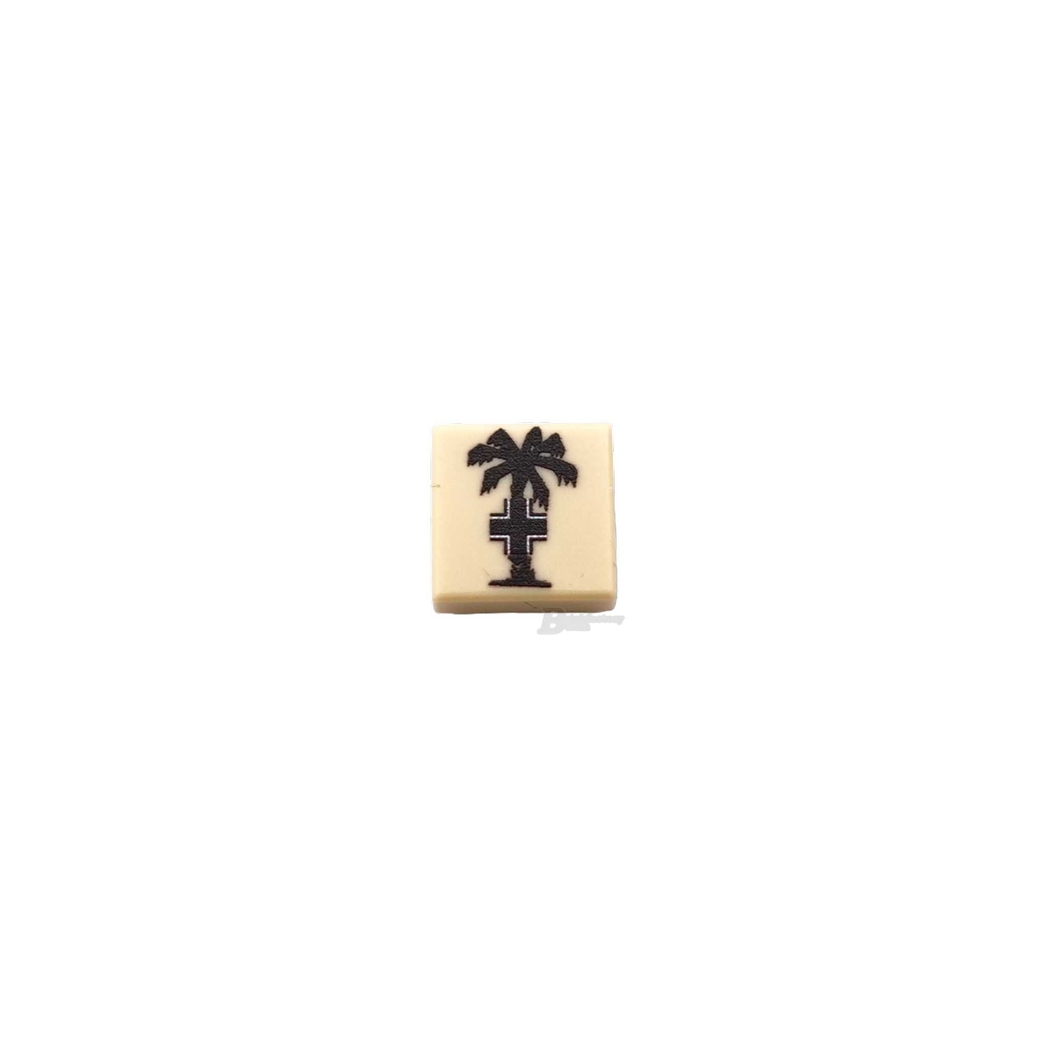 BF-0631 - Abzeichen Afrikakorps (Farbe: tan) Bedruckte-LEGO®-Fliese-1x1