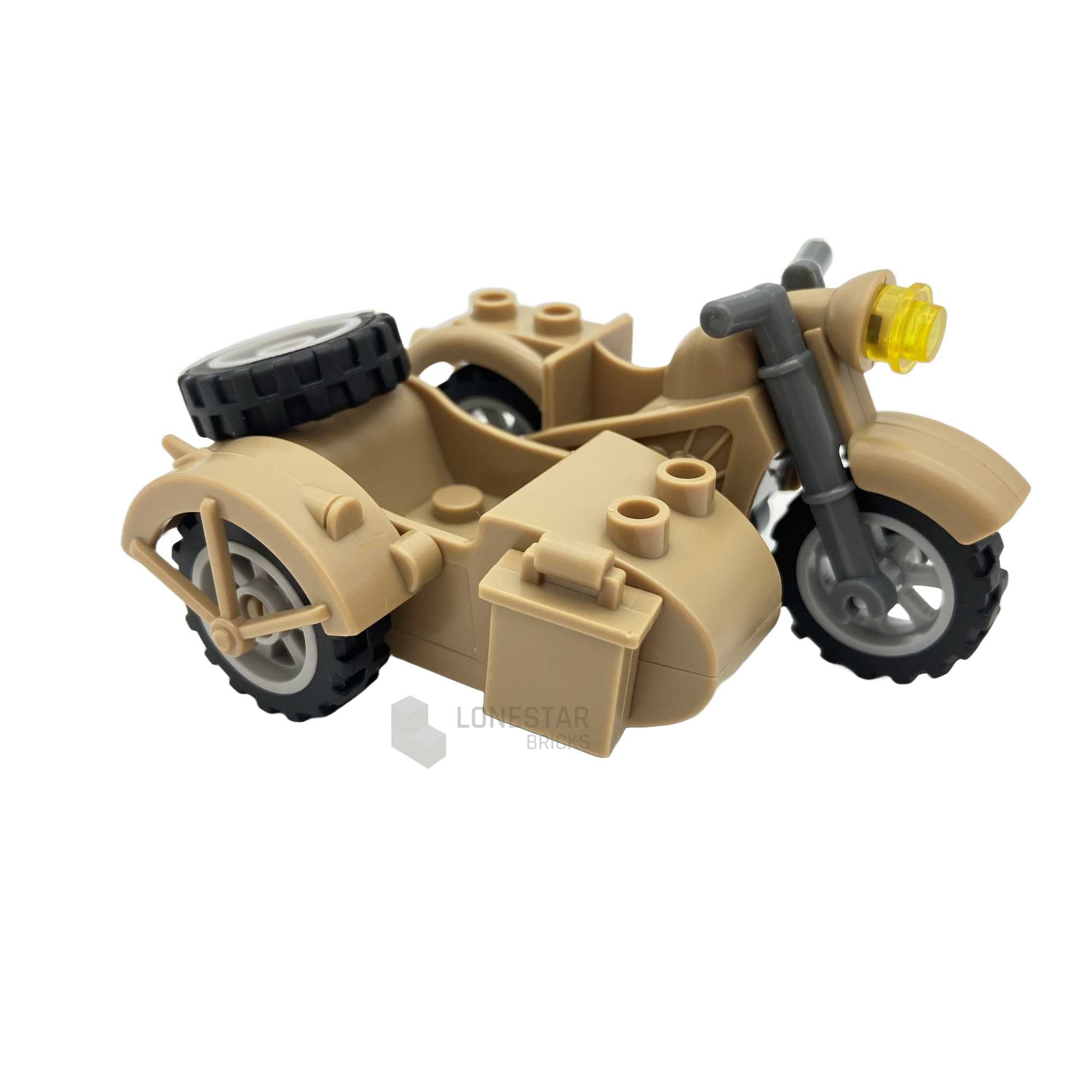 LB-70036 - Motorrad mit Beiwagen tan (Lonestar Bricks)