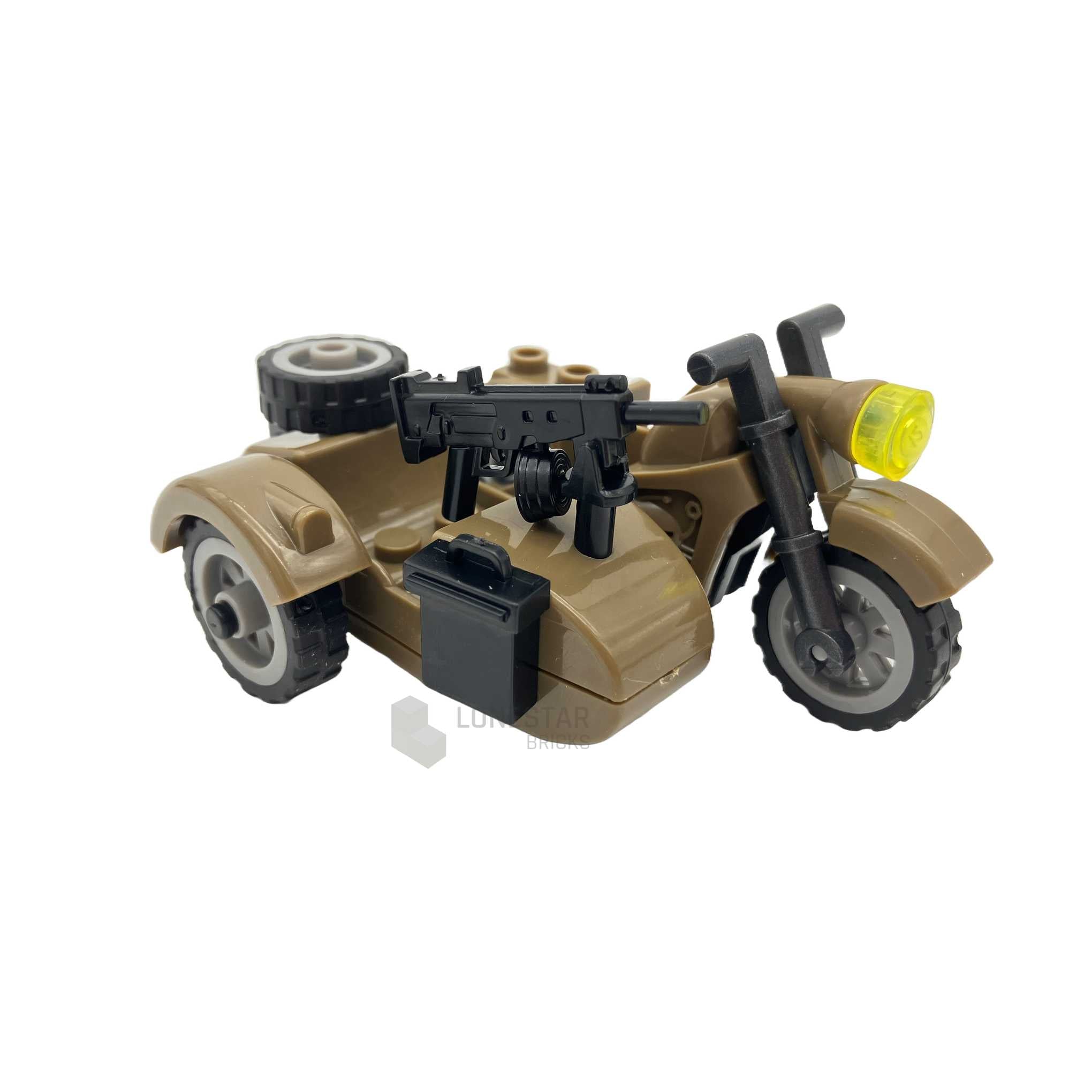 LB-70038 - Motorrad mit Beiwagen MG dark tan (Lonestar Bricks)