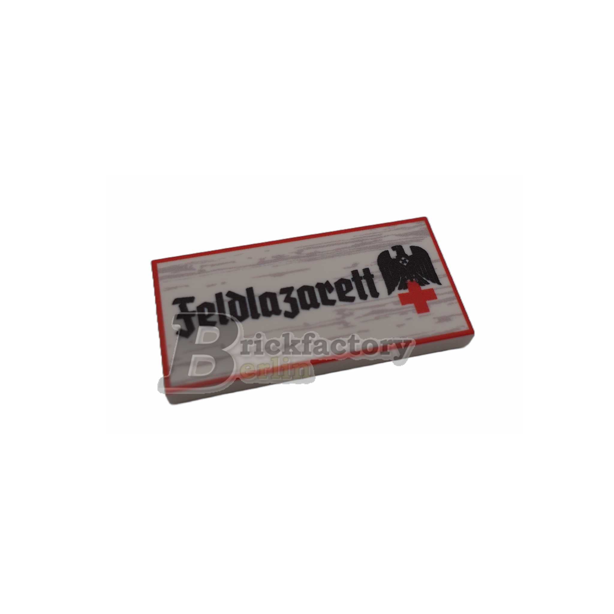 BF-0465-1 - Field Hospital-II (Color: White) Printed LEGO® tile 2x4